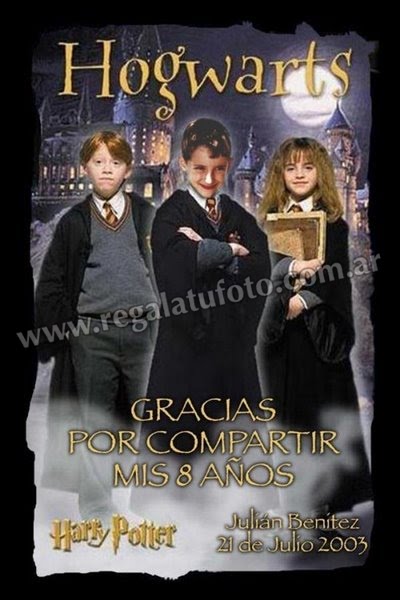 Tarjeta Cumpleaños de Harry Potter y Hogwarts