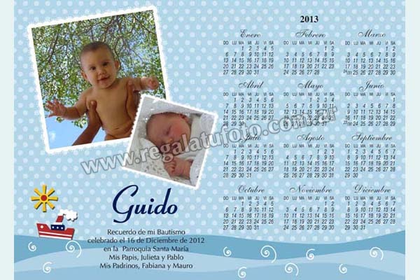 Almanaque Bautismo - AL0582 Almanaque Bautismo - AL0582 | Imagen del modelo