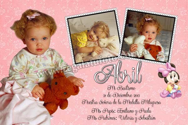 Bautismo Varias Fotos Minnie Baby - BA0657 Bautismo Varias Fotos Minnie Baby - BA0657 | Imagen del modelo