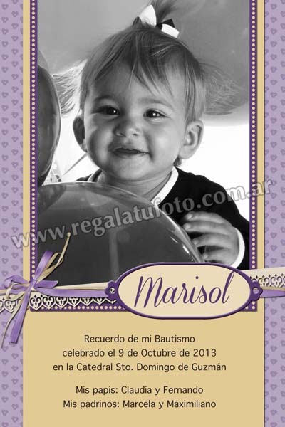 Bautismo En Lila Y Crema - BA0668 Bautismo En Lila Y Crema - BA0668 | Imagen del modelo