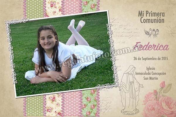 Estampita Fototarjeta Comunion - CO0804  | Imagen del modelo